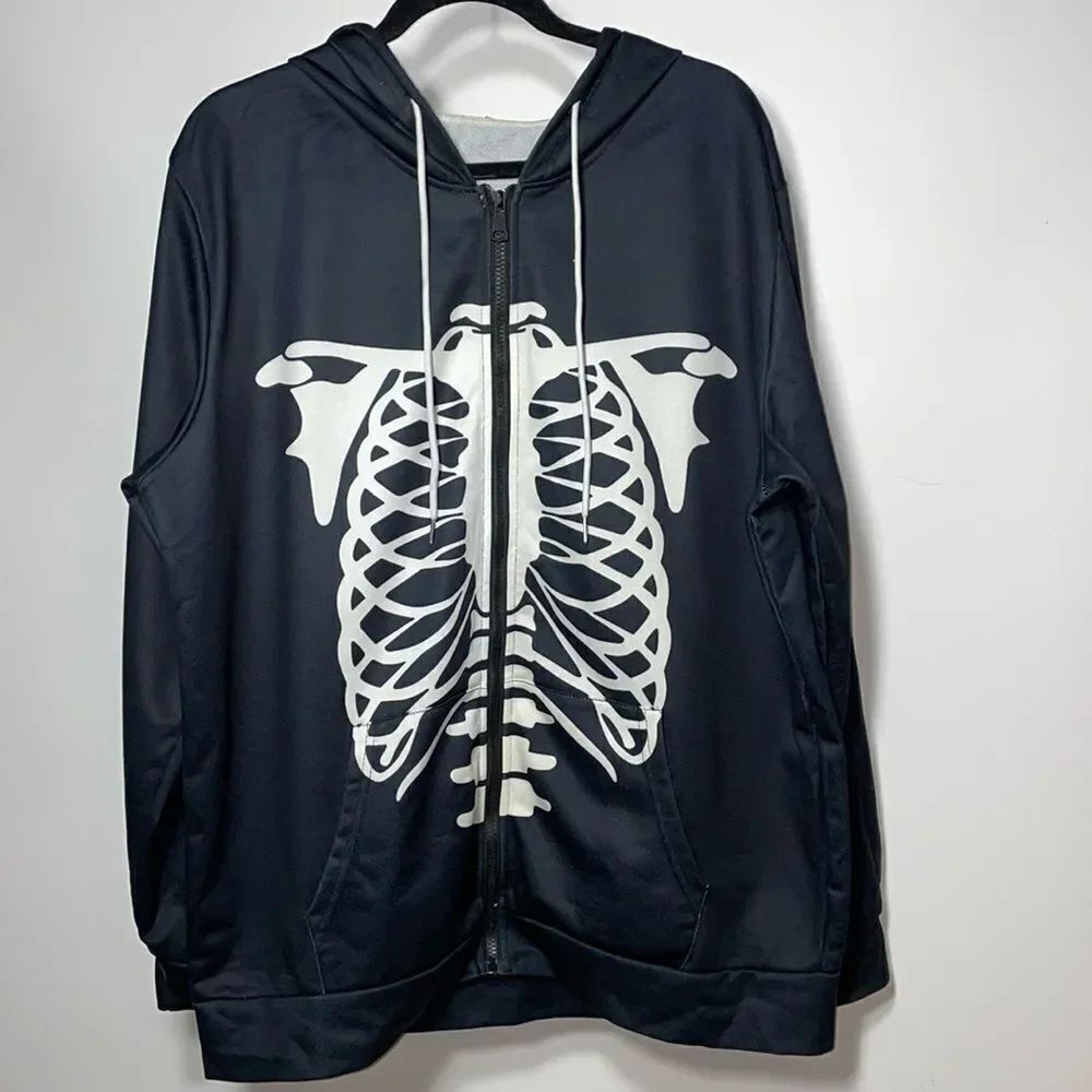 Skeleton zip up sweatshirt